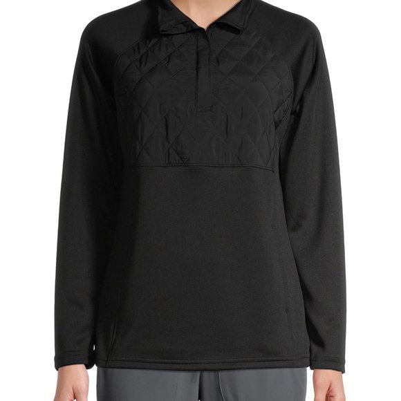 AVIA Quilted 1/4 Zip Pullover in Black - Picture 1 of 7